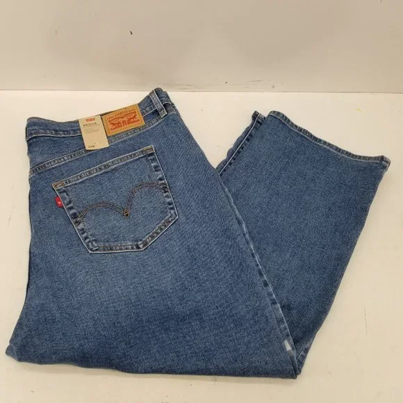 Levi's Premium Wedgie Straight Jeans Womens Denim Wash High Rise 22W - Picture 4 of 10